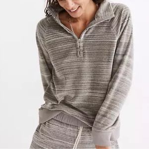 Madewell | Make Weekends Longer | NWT Velour Spade Dyed Half Zip | XS